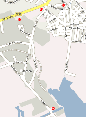 Mappa Monfalcone via Bagni